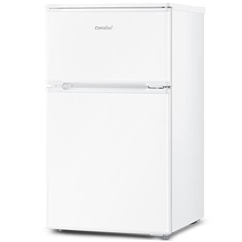 Amazon | COMFEE' 冷蔵庫 90L 2ドア 右開き ホワイト RCT90WH/E 耐熱天